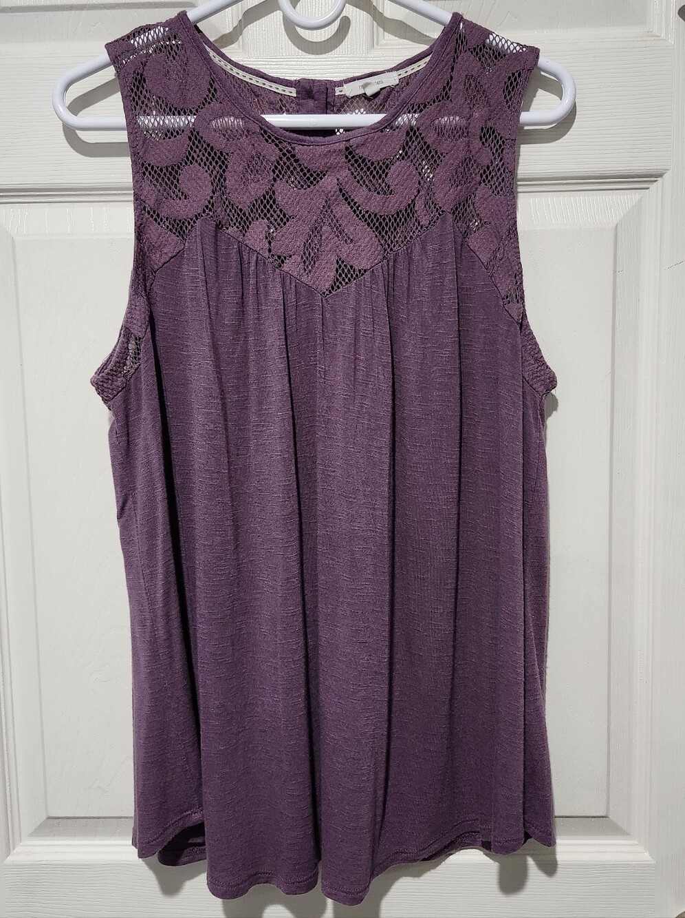 Maurices Plum Lace Yoke Sleeveless Tank Size 1